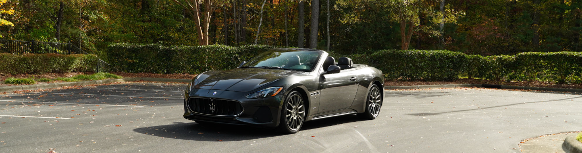 Understated Grigio Granito on Nero 2018 Maserati Granturismo Sport with MC Sport Line (Carbon Evolution pack I & II)